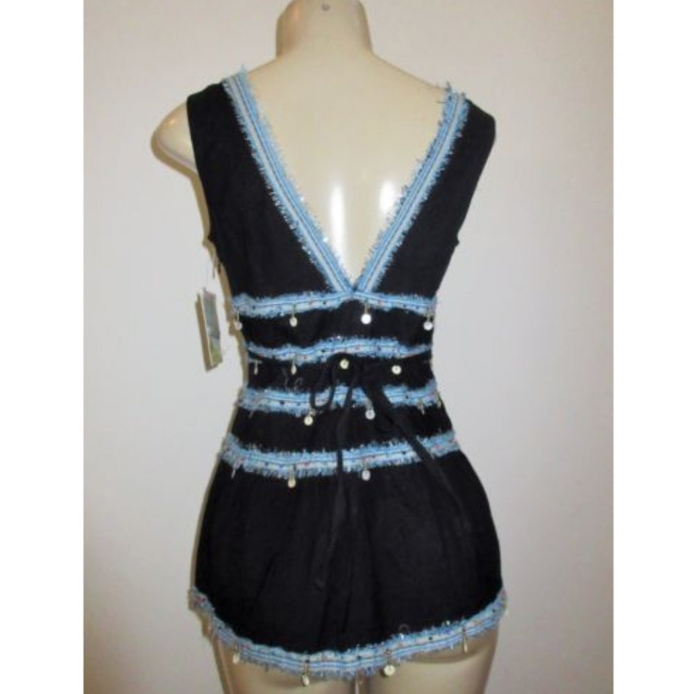 NEW FREE PEOPLE Size 4 Embellished Rain Dance Top